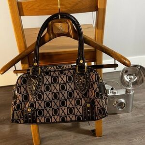 XOXO Black and Brown Patterned Satchel